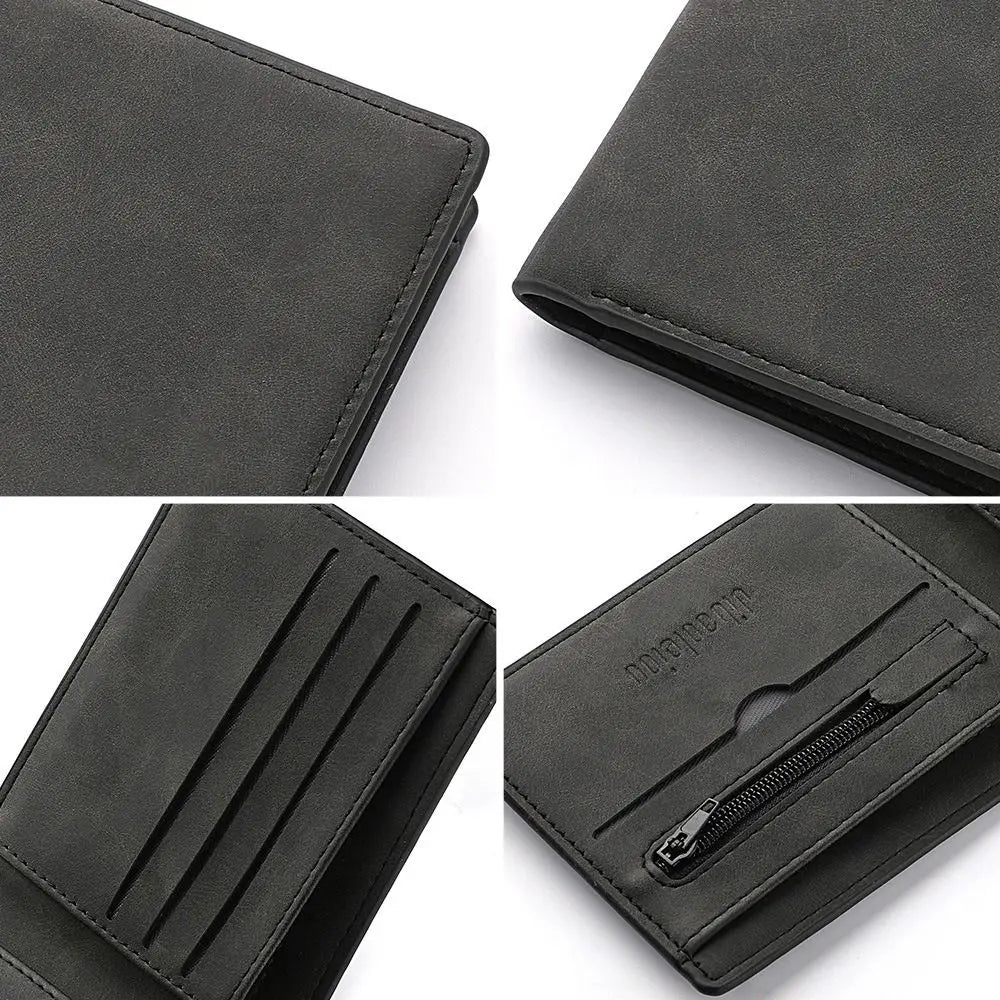 Multi-Card Slot Men Wallet Fashion Folding Large-Capacity Coin Purse PU Leather Short Purse