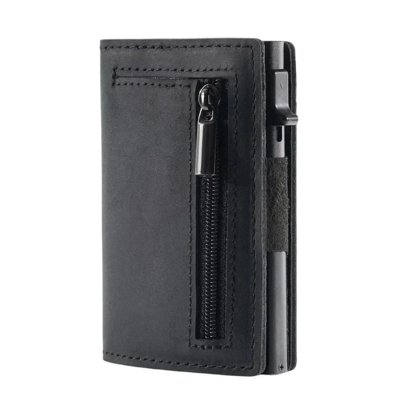 Lucas – Slim RFID Wallet with Quick Card Slider (6 Cards) | Zipper Pocket for Coins & Banknotes | Ultra-Thin Pocket Size