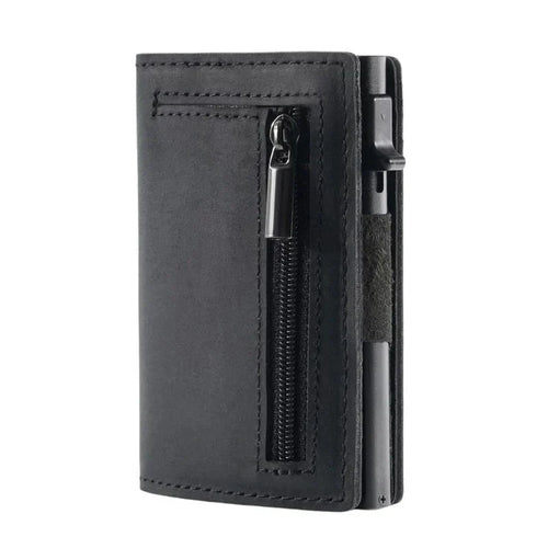 Lucas – Slim RFID Wallet with Quick Card Slider (6 Cards) | Zipper Pocket for Coins & Banknotes | Ultra-Thin Pocket Size