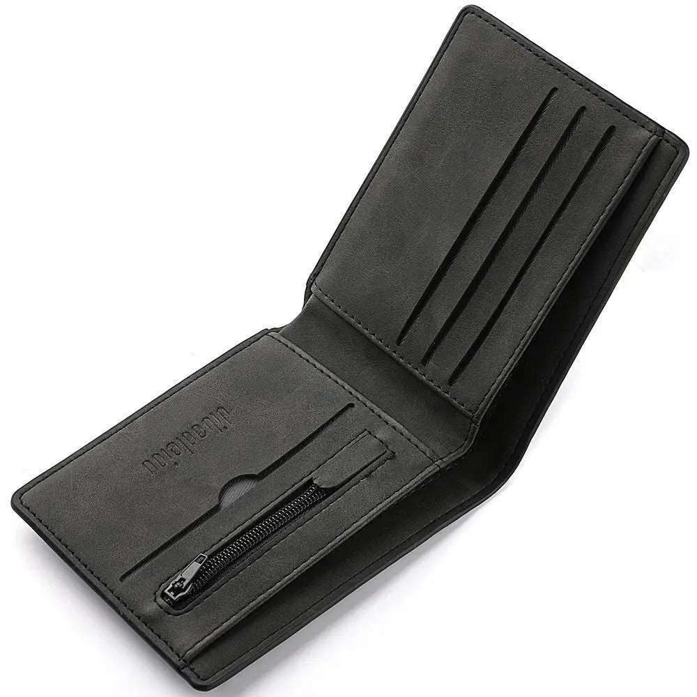 Multi-Card Slot Men Wallet Fashion Folding Large-Capacity Coin Purse PU Leather Short Purse