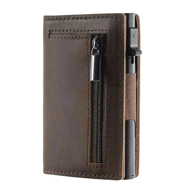 Lucas – Slim RFID Wallet with Quick Card Slider (6 Cards) | Zipper Pocket for Coins & Banknotes | Ultra-Thin Pocket Size