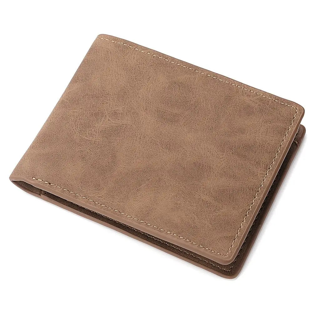 Multi-Card Slot Men Wallet Fashion Folding Large-Capacity Coin Purse PU Leather Short Purse